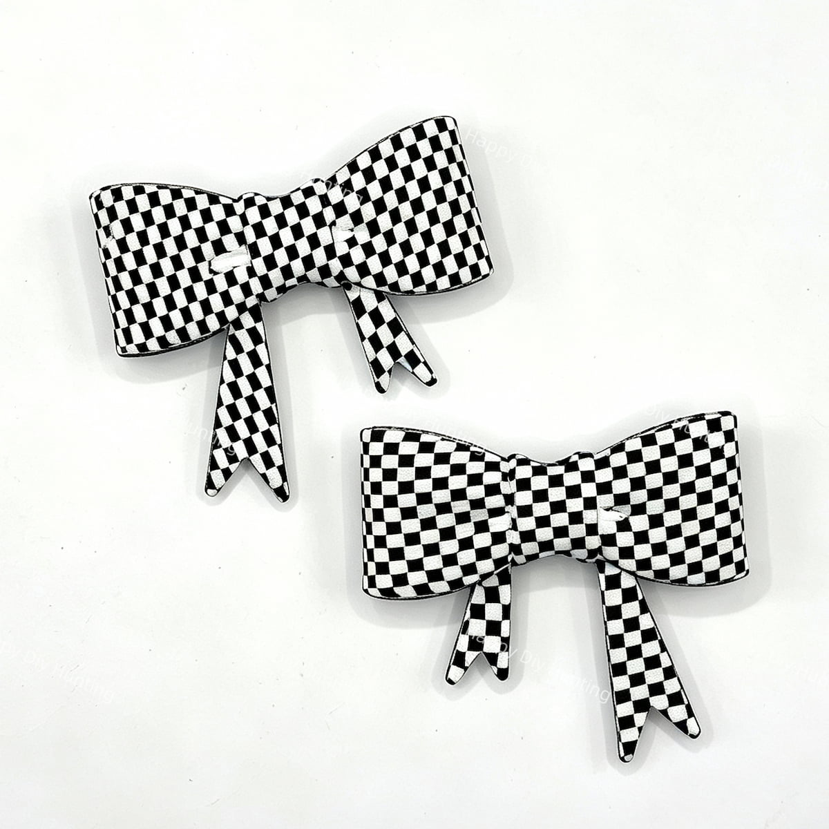 white checkerboard bow silicone focal bead for DIY beadable pens and jewelry crafts
