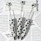 close-up white eagle bird AF football beadable pen showing eagle design and beadable barrel