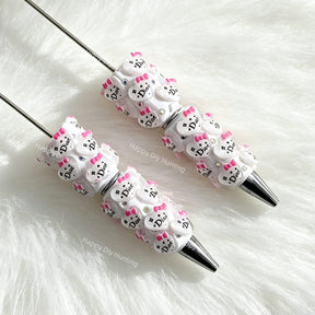 white heart designer D*R beadable pens for DIY custom crafts and personalized pens