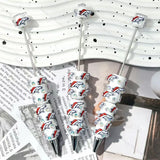 white horse sport logo printed beadable pens for diy handmade craft projects