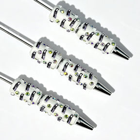 white Seahawk bird SS football team sports beadable pens wholesale for DIY fan crafts and custom pens
