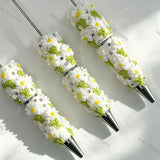 multi‑color 3d daisy flower handmade wholesale beadable pens compatible with all focal beads and pen toppers for diy writing craft