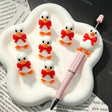 White duck red bow 3D silicone focal beads, cute 3‑dimensional duck silicone beads for beadable pens and DIY keychain craft projects