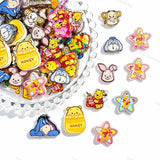 Cute Yellow Bear Cartoon Print Acrylic Focal Beads for custom beadable pen handmade DIY craft projects