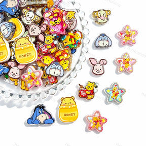 Cute Yellow Bear Cartoon Print Acrylic Focal Beads for custom beadable pen handmade DIY craft projects