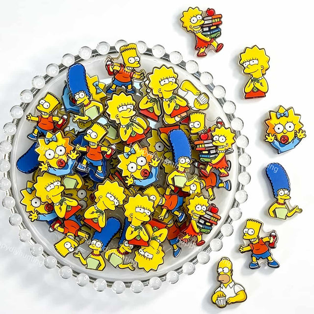 yellow cartoon family mixed acrylic focal beads for DIY beadable pens and jewelry crafts